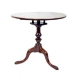 A George III mahogany birdcage tilt top table