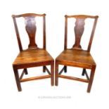 A pair of Georgian country oak side chairs