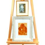 Sue Broadley watercolour portrait of a child and another