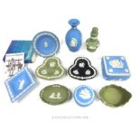 A collection of ten items of Wedgwood jasper ware