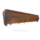 A French 19th century ornately carved oak coat rack