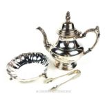 An American Oneida silver plated tea pot and others