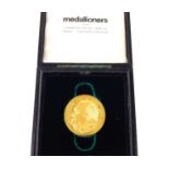 A Churchill Prime Minister Commemorative 22 ct Yellow Gold Coin.