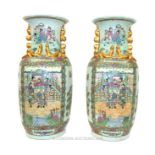 A Good Pair of Large Famille Rose Chinese Vases.