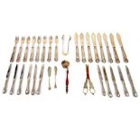 Eight Edwardian Sterling Silver Kings Pattern Fish Knives and Forks.