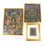 Two Tibetan Thangkas and another