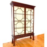 A Large Mahogany Display Cabinet in the Chinese Chippendale design.