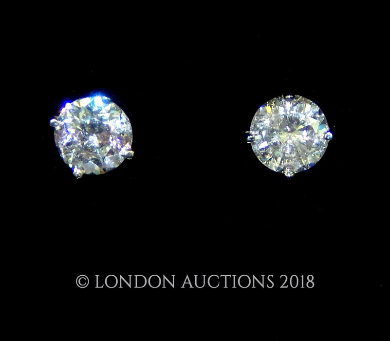 A pair of 18 carat white Gold Diamond Stud Earrings