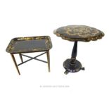 Paper Mache table plus tray table