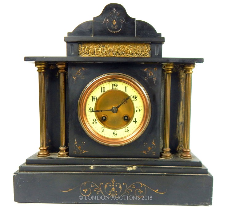 Late 19th century slate marble clock.