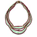 An Indian Emerald and Ruby Necklace.