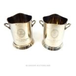 A pair of Louis Roederer style plated wine coolers.