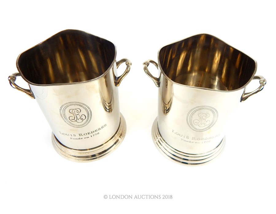 A pair of Louis Roederer style plated wine coolers. - Image 2 of 3