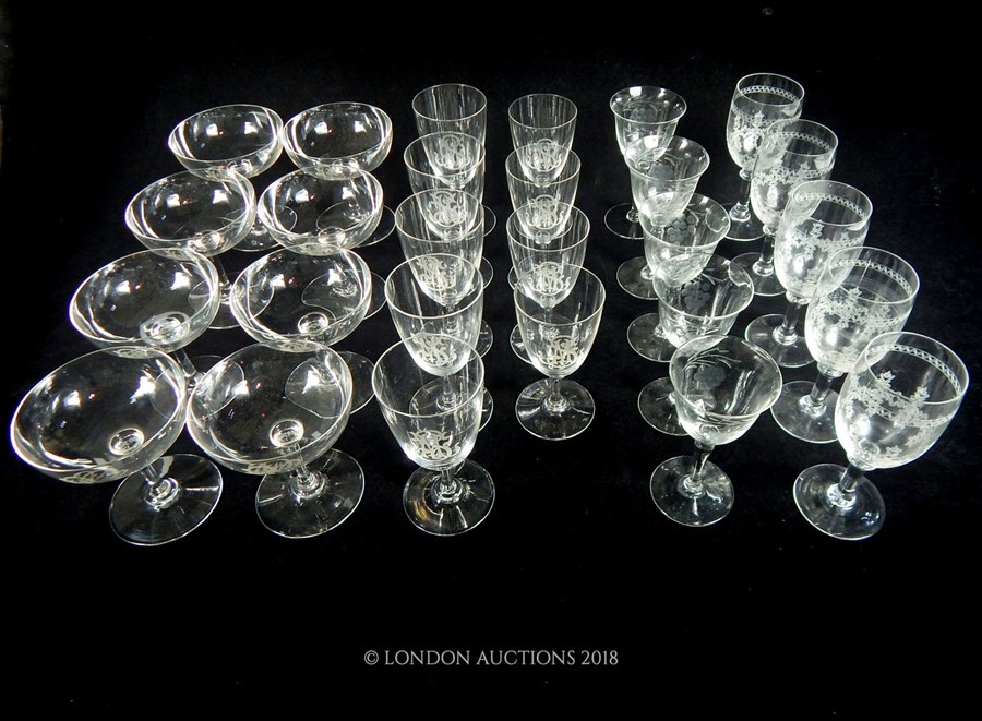 A part set of drinking glasses