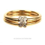 9 Carat Gold "I Love You" Double Diamond Ring Size T and a half 5.8 grams