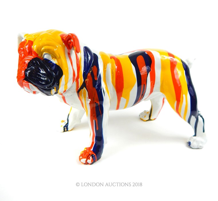 A brightly coloured sculpture of a bulldog - Image 2 of 2