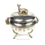 A Victorian silver plated tureen