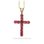 Ruby Cross pendant necklace.