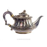 A George IV sterling silver tea pot