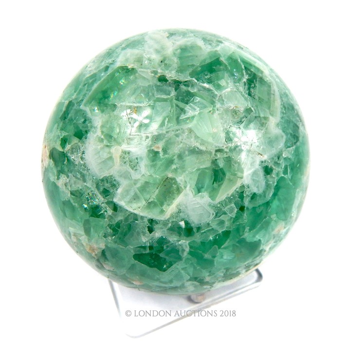 Green Fluorite Mineral Sphere - Bild 7 aus 12