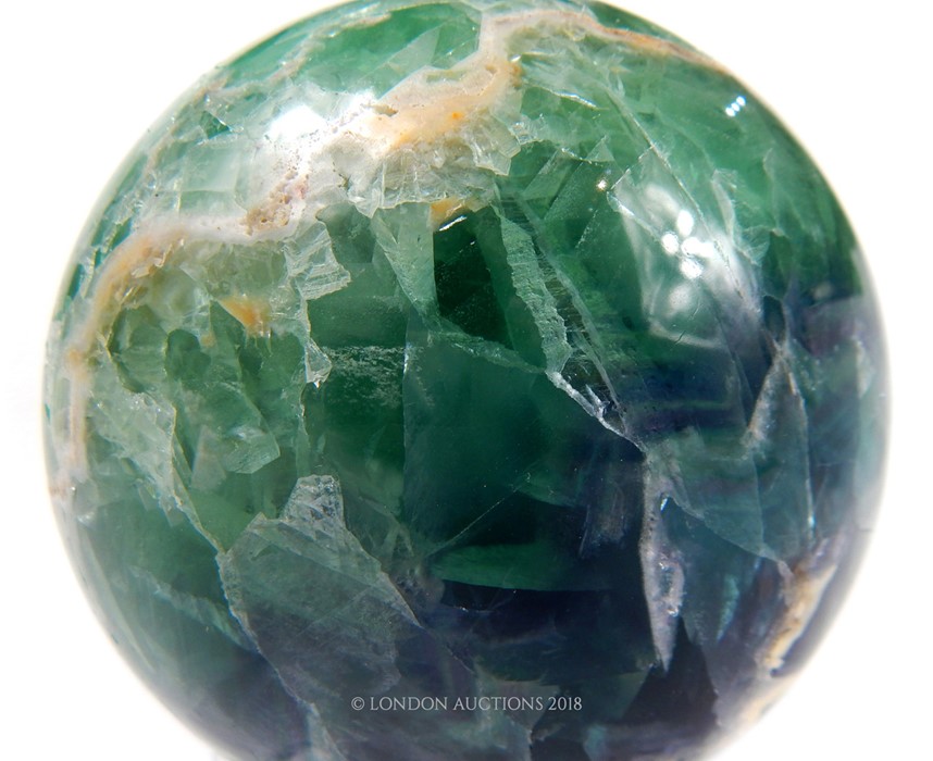 Green Fluorite Mineral Sphere - Bild 10 aus 12