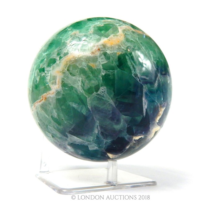 Green Fluorite Mineral Sphere - Bild 9 aus 12