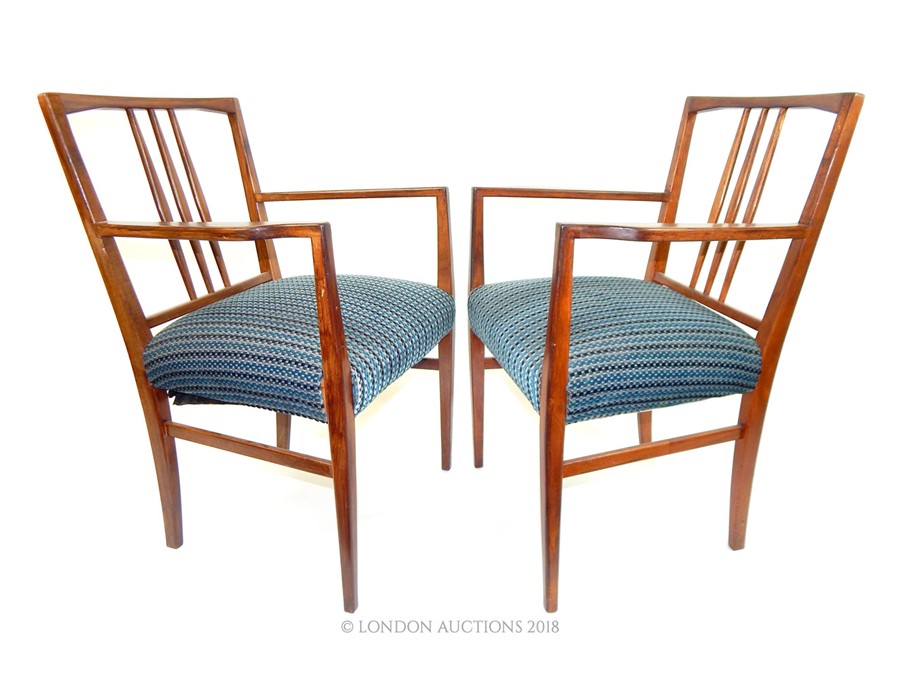 Pair of Gordon Russell Mid-Century Modern Armchairs (Model 6409)