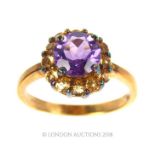 Citrine and Amethyst Dress Ring.
