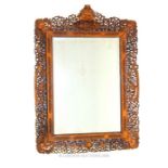 Chinese Export carved wooden mirror