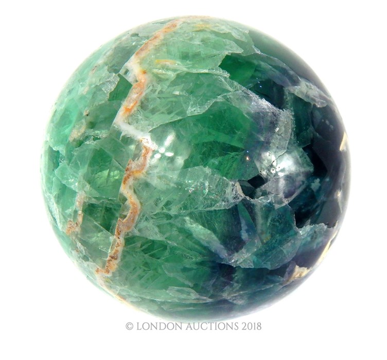 Green Fluorite Mineral Sphere - Bild 3 aus 12