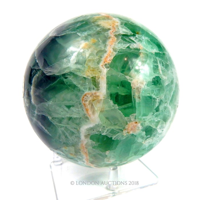 Green Fluorite Mineral Sphere - Bild 5 aus 12