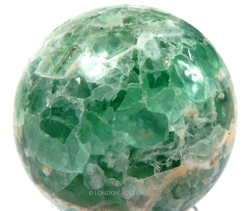 Green Fluorite Mineral Sphere - Bild 11 aus 12