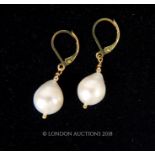 A Pair of South Sea pearl drop earrings