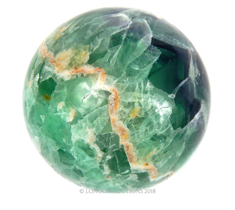 Green Fluorite Mineral Sphere - Bild 2 aus 12