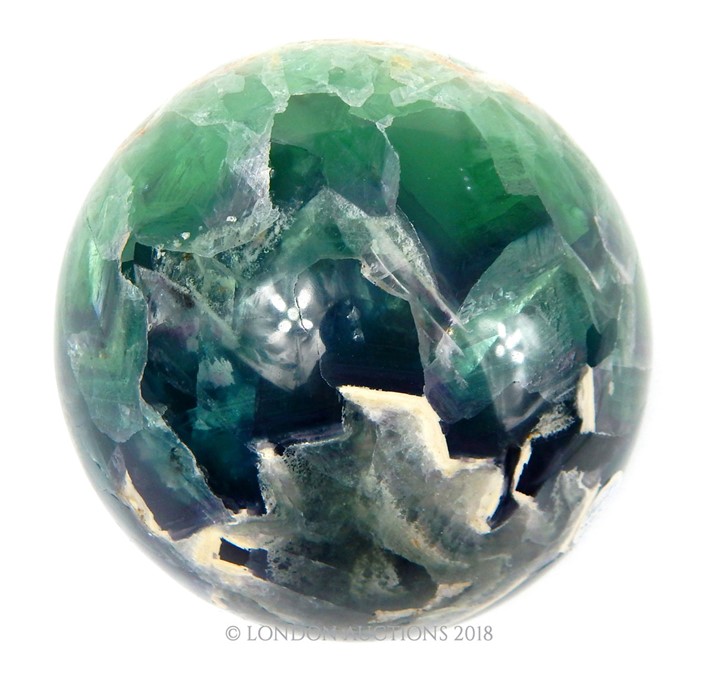 Green Fluorite Mineral Sphere