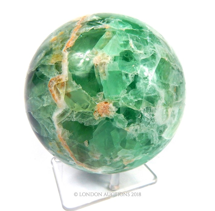 Green Fluorite Mineral Sphere - Bild 6 aus 12