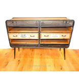 An industrial style sideboard.
