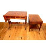A Yew Wood Sofa Table and Side Table