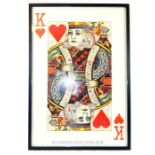 A large King of Hearts decoupage.
