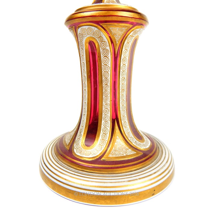 A Bohemian Ruby flash glass vase late 19th century - Image 3 of 3