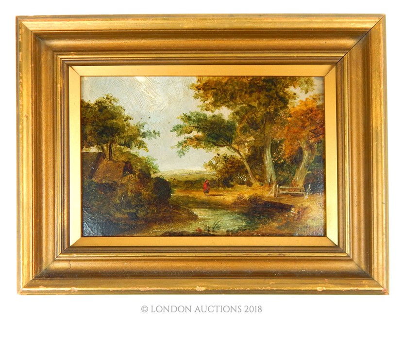 Manner of John Constable (1776-1837) oil on board landscape