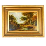 Manner of John Constable (1776-1837) oil on board landscape