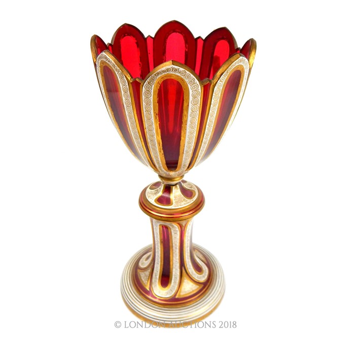 A Bohemian Ruby flash glass vase late 19th century - Image 2 of 3