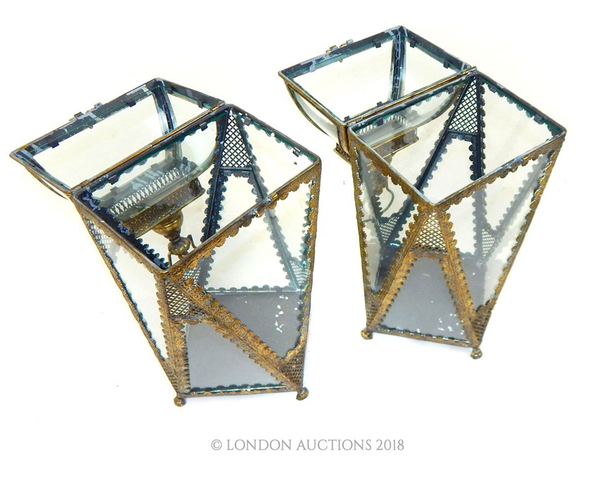 A pair of gilt storm lanterns. - Image 3 of 3