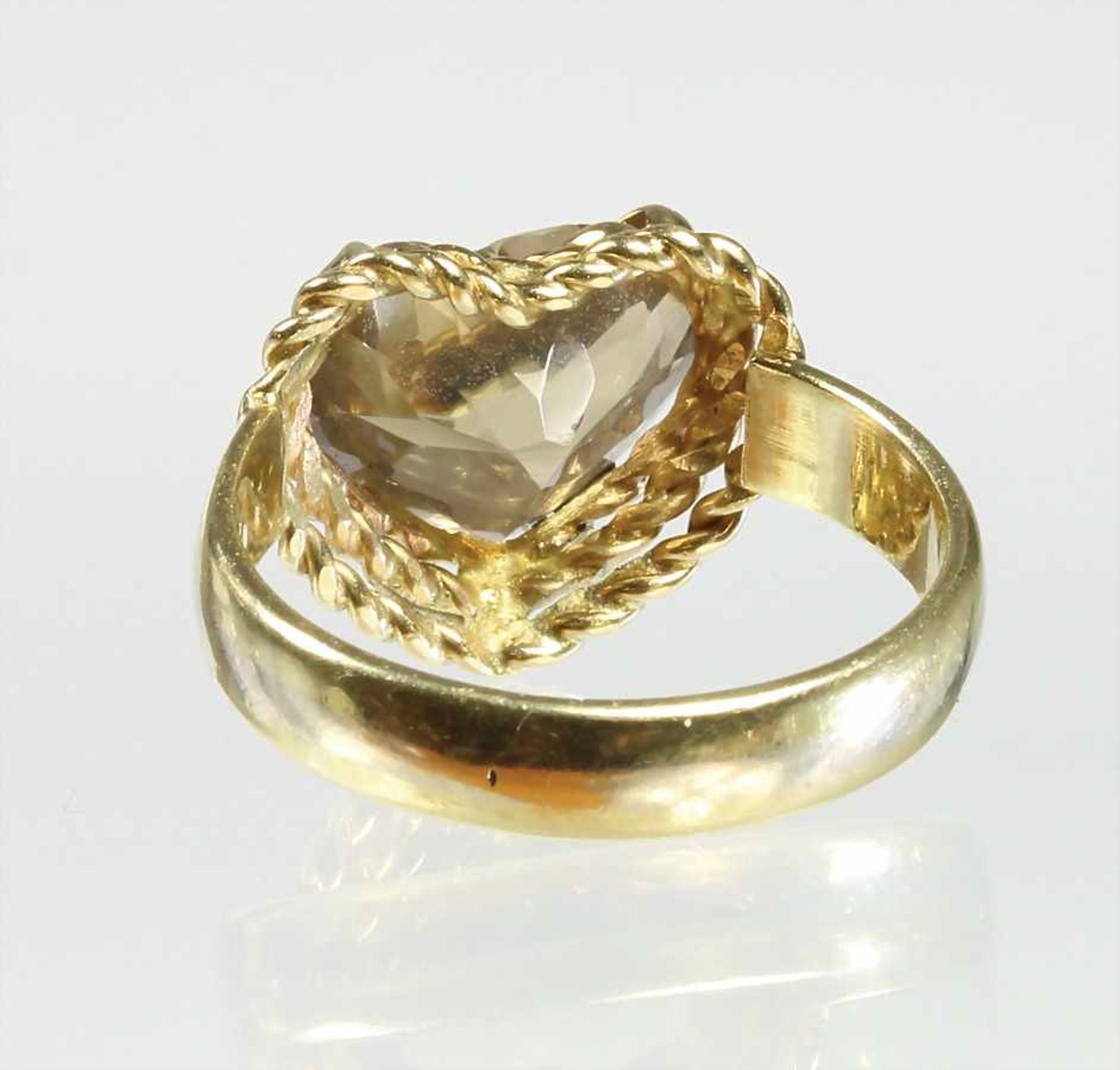 Ring "HERZ", GG 585/000, Rauchquarz ca. 4,30 ct facettiert, RW ca. 58 - Bild 2 aus 2