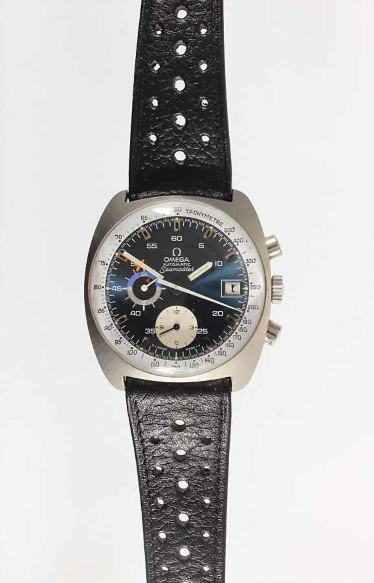 Herren-Armbanduhr "VINTAGE" 1970er Jahre, "OMEGA" Automatik SEAMASTER, Chronograph, Strichindex u.