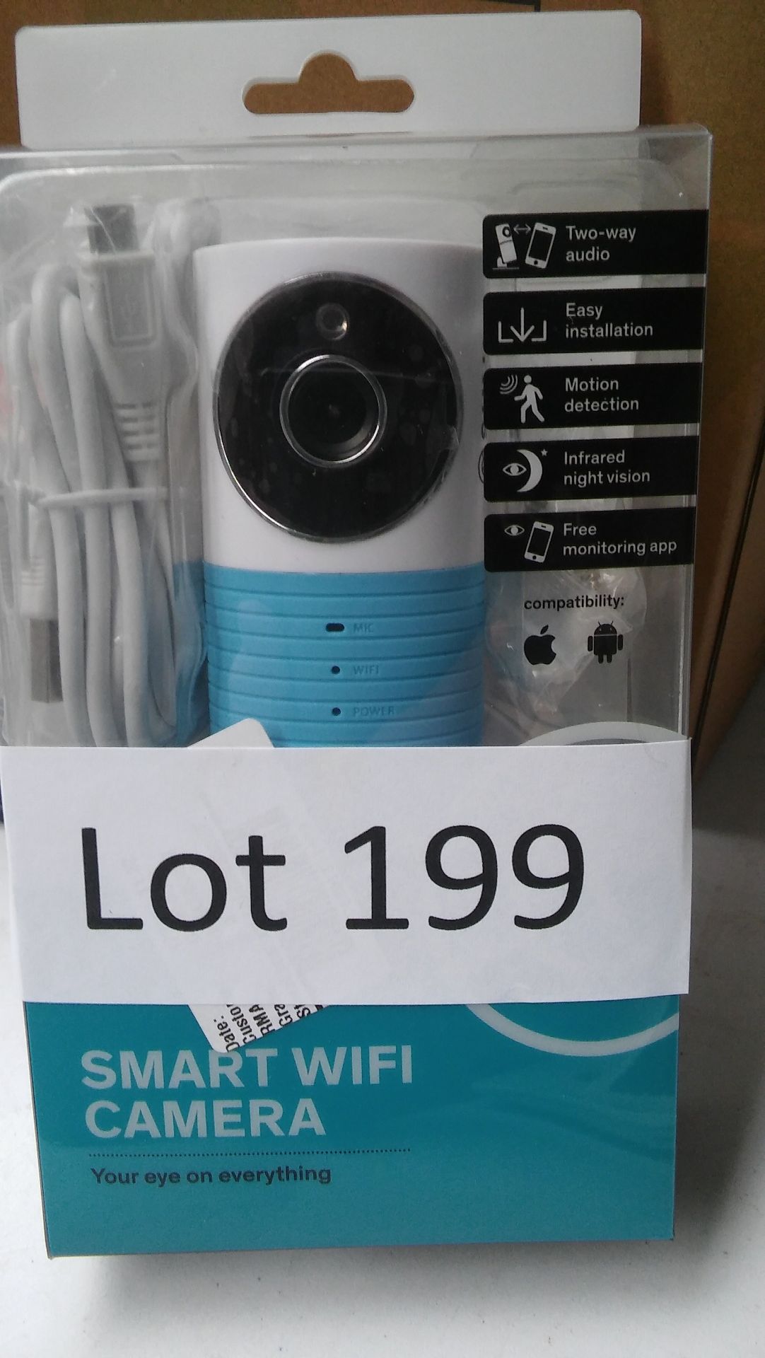 "Sinji" smart wifi camera/blue. As new. RRP - £150