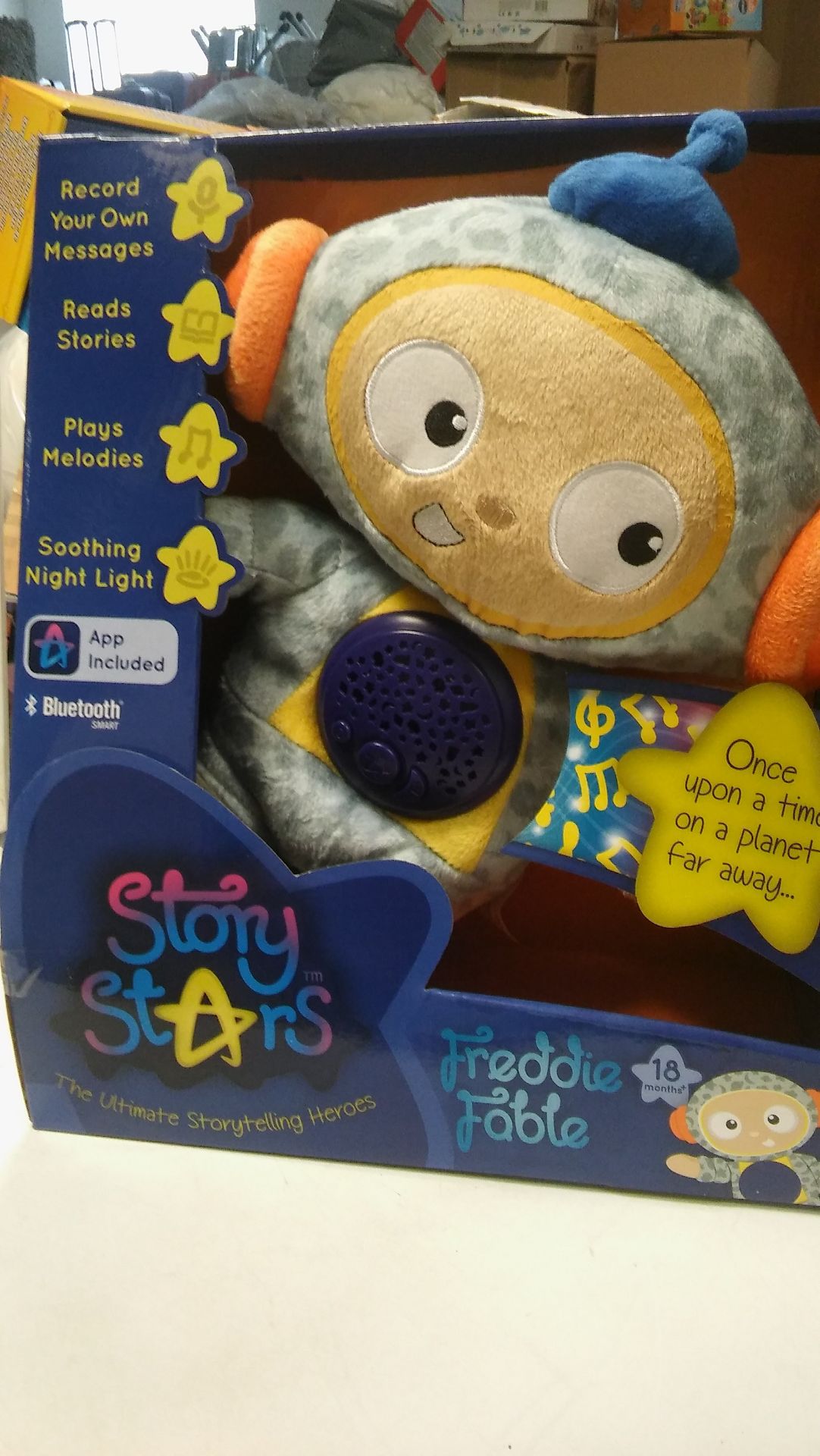 Story Stars Freddie Fable night light, music and story player.Record your own messages, reads