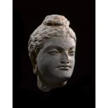 Buddha Head in Grey Schist