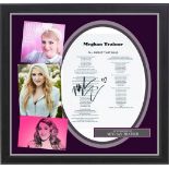 Meghan Trainor signed "All About That Bass" Lyric Collage